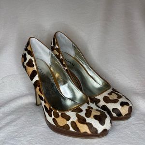 ALFANI. Dyed Cow Fur Pumps.